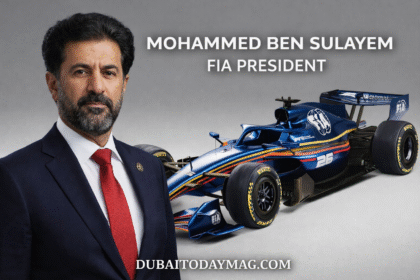 Mohammed Ben Sulayem FIA president at Formula 1 event announcing 2026 regulations