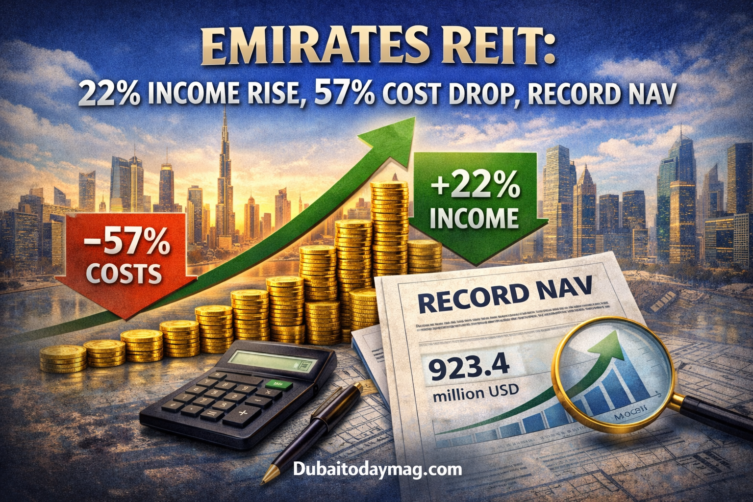 Emirates Reit 22% Income Rise, 57% Cost Drop, Record NAV