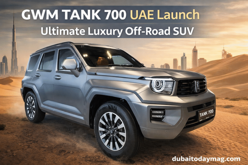 GWM TANK 700 UAE luxury SUV displayed at Burj Khalifa launch event